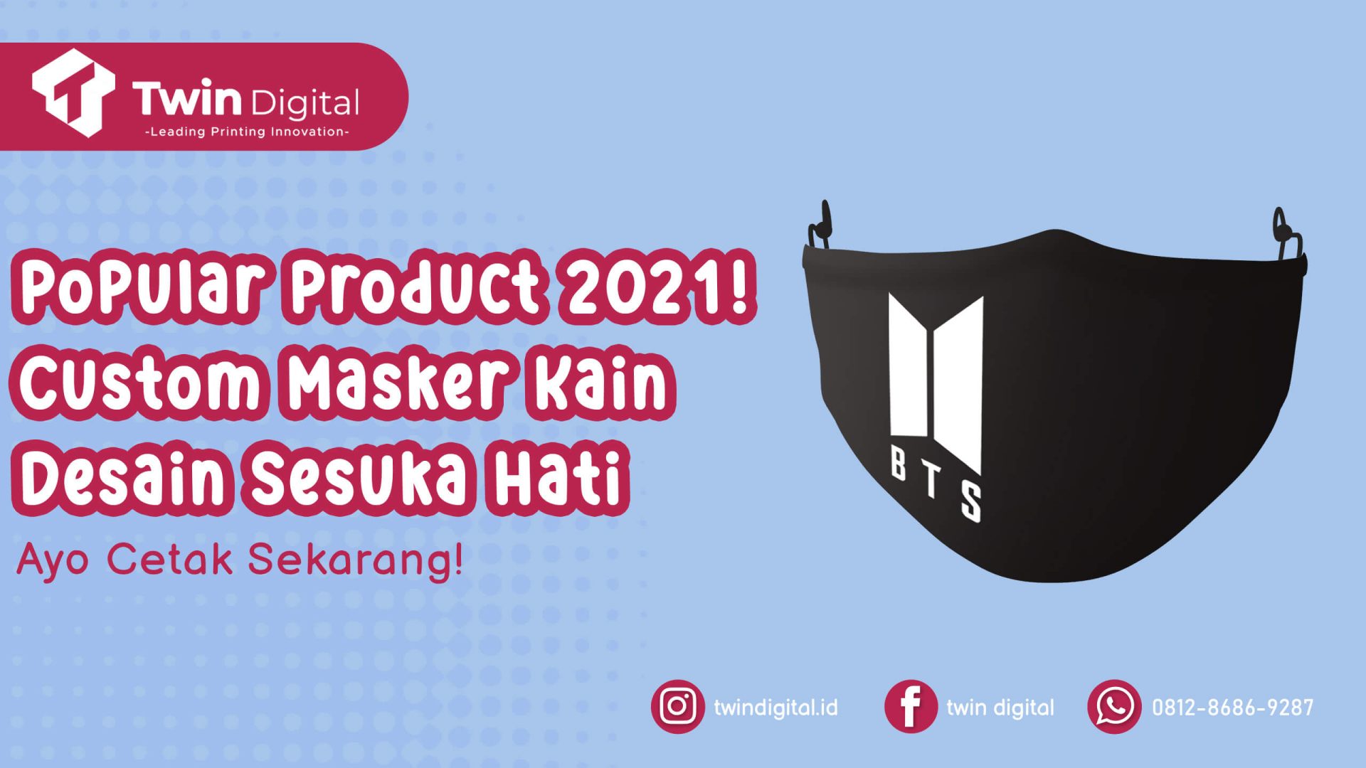 Custom Masker Kain Desain Sesuka Hati!